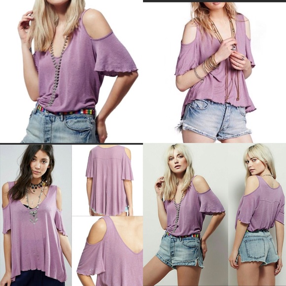 Free People bittersweet cold shoulder top - Picture 2 of 7